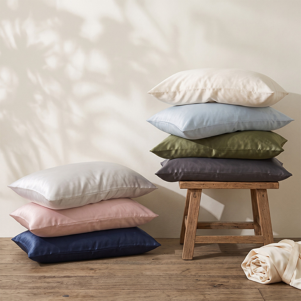 Multiple custom colors mulberry silk pillowcases stacked for OEM ODM wholesale