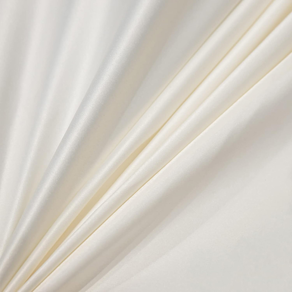 Smooth ivory mulberry silk fabric texture folds